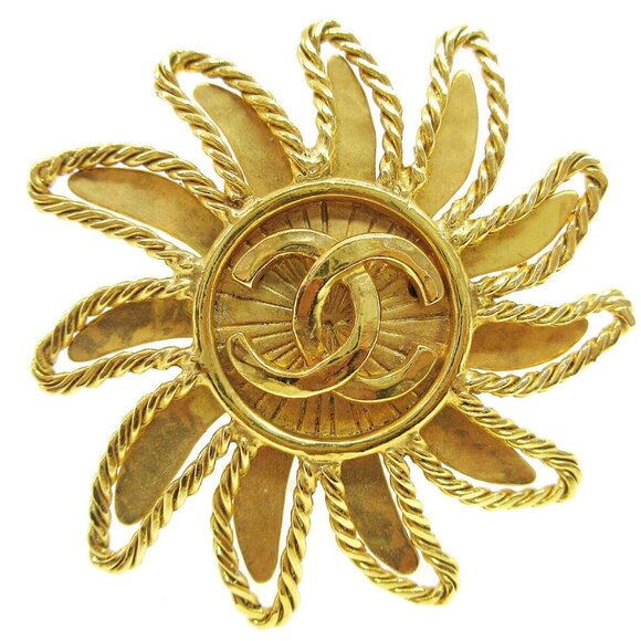 Chanel Sun Brooch Pin Gold 94A 93382 - Picture 1 of 4